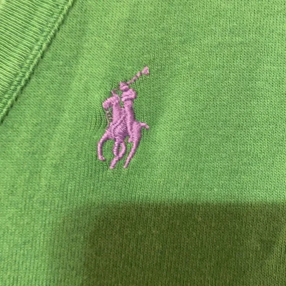 Ralph Lauren Green V-Neck Knit Tee Size Large - Picture 4 of 4